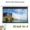 Flat Surface Tab Tension HD Projection Screen 92inch 2037x1145mm Viewable With 12V Trigger For Office Education