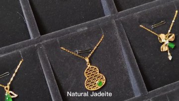 Hot sale 100%  Natural Jadeite jade 18K Gold Pendant for Woman1