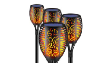 Brand New IP65 Rated Flame Design Solar Light - LED Lawn & Garden Lamp, 100% Plastic Construction, Fully Solar Powered - Model 1709221