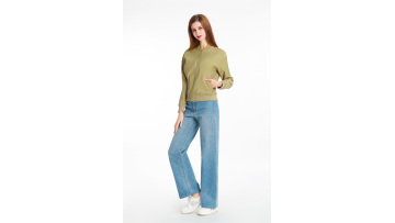 Ribbed Collar and Ribbed Long-sleeved Jacket
