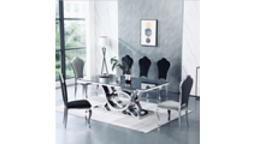 Foshan Wholesale Dining Table Sets Marble Top Stone Dining Room Furniture Stainless Steel Leg Table Luxury Home Dining Tables1