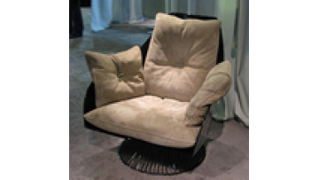 Top grade Genuine leather high back single sofa good quality designer chair for living room1