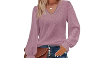 2023 Women Clothes Ruffle V Neck Long Sleeve Chiffon Shirt Solid Color Elegant Tops Women Blouses Shirt Top1