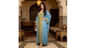 New Luxury 2Pcs Cardigan and Inner Dress Muslim Abaya Set Chiffon Embroidery Trim Dubai Kaftan Modest Women Dress1