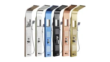 8030 Black Modern Multifunctional LED304 Stainless Steel Bathroom Shower Column1