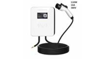 New Ningshing EV Charger for GBT with APP/WiFi 16A-32A Adjustable Wall-Mounted LCD Screen 7-11kW TYPE 2/TYPE 1 Model Cable Gun1