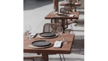 Factory direct  price fashion commercial modern  wooden  furniture cafe metal and wood restaurant  kitchen  dining table1