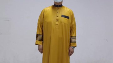 High quality two pieces set qatar style islamic clothing jubba thobe alshiaka for men1