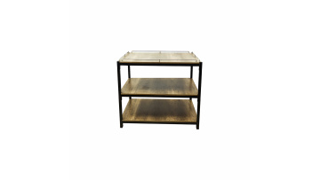 steel and wood shelves