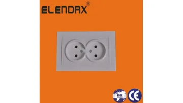 Wall Socket 2 Gang Ungrounded F1000 Series 10A White Elendax1