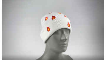 Winter flame embroidered hat
