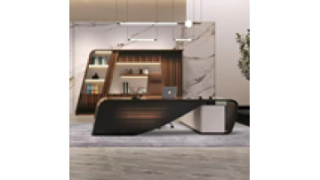 Luxury L-shaped Executive Manager's Desk with Extendable Side Cabinet, Made of High-quality E1 MDF Modern Office Desk.1