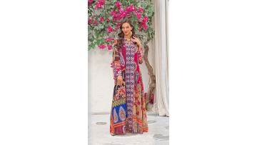 Printed Chiffon Maxi Abaya Dress (1)