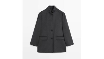 Women's commuting style wool high neck coat jacket