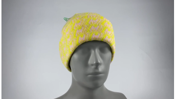 jacquard lightning knit beanie hat