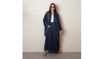 Abaya Femmes Robe Musulmane V-neck Long Sleeve Solid Color Material Traditional Muslim Clothing&Accessories1