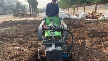 Skid Steer Loader Three-Cylinder Trencher Working