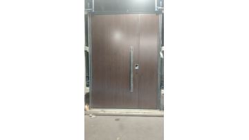 imitation wood aluminum entry door unequal double door detail show