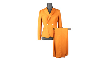 Best Sales latest designs ladies Orange 2 piece suit skirt custom office woman suit1