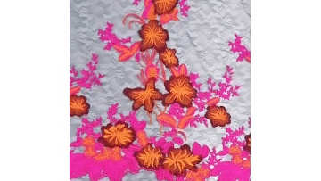 African embroidery nylon shadow mesh with bright multi color embroidery fabric for dress1