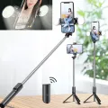 Tongdaytech Portable Bluetooth Phone Selfie Stick With Ring Fill Light Photo Foldable Tripod For Iphone Xiaomi Video Live Studio