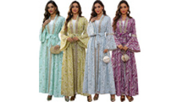 2025 New Heavy Crafted Embroidered Abaya Fashion Women Open Abaya Set Islam Dress Arab Dubai Elegant Robe Muslim Jalabia Wedding1