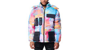 Fashion Designer Man Coats Custom Graphic Bomber Bubble Men's Down Puffy Jacket1