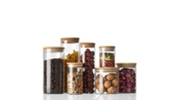 550ml 900ml 1000ml Manufacturer Customization Round Bamboo Lid Seal Clear Storage Jar High Borosilicate Glass Bottle Container1