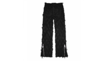 OEM Stacked Leather Wax Wide Leg Denim Jeans Zipper Bottom Pants for Men1