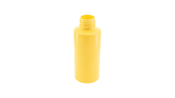 60ml (2 oz) Yellow Plastic PET Cylinder Bottle with 24mm Neck for Cosmetic Packaging