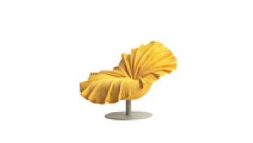 Art furniture decoration special design Rotatable yellow fabric flower shaped chair flocked cloth modern leisure chair1