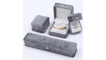 Hanhong wholesale custom luxury jewelry packaging box bracelet earrings necklace pearl lock gray velvet ring jewelry box1