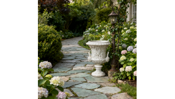 White Carved Planter Set