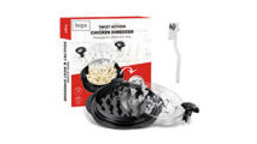 10'' Food Grade PP Chicken Shredder Tool BPA Free Manual Twist Meat Shredder With Cover Anti Slip Base for Pulled Pork Salad1