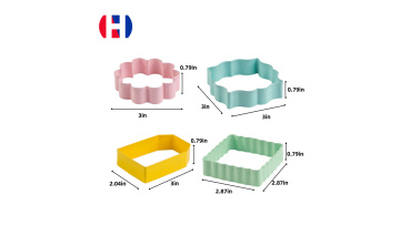 Colorful stainless steel biscuit cake cookie cutter mold 4 pieces set of multi shapes1