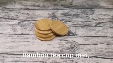 Customization Flower Shape  Bamboo Wood Coaster Set with Holder1