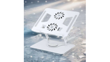 Metal Adjustable Laptop Stand 360 Degree Rotating Laptop Cooling Stand Foldable Laptop Holder Height with Integrated Fans USB1