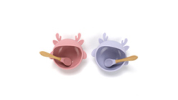 BPA Free Non-toxic New Design Feeding Products Deer Shape Kids Silicone  Bowl1