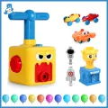 Montessori Power Balloon Launch Tower Toy Diecasts Toy Vehicles Power Balloon Car Science Educational Toys for Boy Children Gift