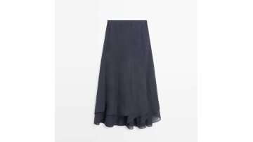 Women's Island Vacation Style Elegant Lotus Leaf Side Skirt Half length Skirt