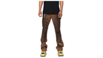 Stack Patch Hiphop Jeans Flare Man Jeans Distressed Ripped Denim Street Wear Denim Jeans Men1