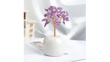 Mini Natural Gemstone Chips Crystal Amethyst White Red Rose Quartz Citrine Trees1