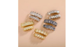 Best-Selling Halloween Cosplay Gold Tooth Jewelry - Stylish Punk Zirconium Fashion1
