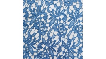 stock african nigeria cord embroidered lace light royal blue guipure embroidery  fabric1