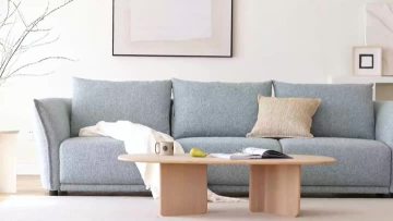 Souffle Fabric Straight Sofa