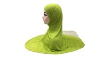 Mercerized Two-Piece Hijab Scarf Breathable Malay Hijab Scarf Solid Bottom Hat with Outer Hood1
