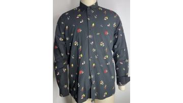 100% Poplin Cotton Printed Long Sleeved Shirt