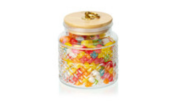 Hot Sale Cylinder Clear Airtight Glass Candy Storage Jar Ceramic Cookie Jar With Lid1
