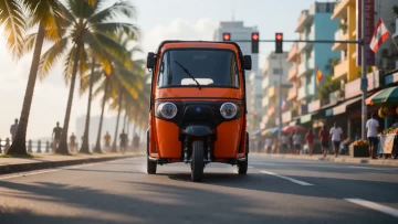 Semi-Enclosed Electric Three-Wheeler