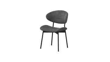 BR-25A14 Sleek Minimalist Fabric Chair with Black Metal Legs for Modern Home Decor